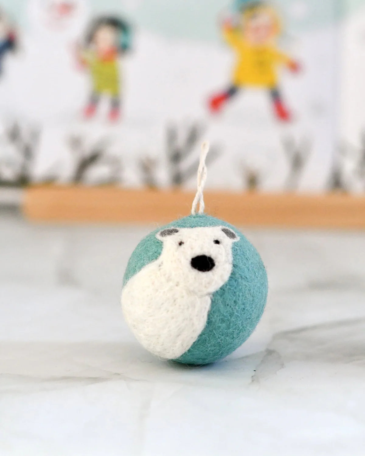 Pre-Order Felt Bauble Christmas Ornament, Polar Bear (Ships in November)