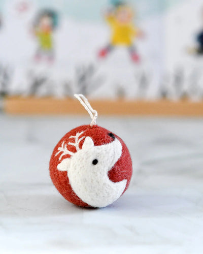 Pre-Order Felt Bauble Christmas Ornament, Reindeer (Ships in November)