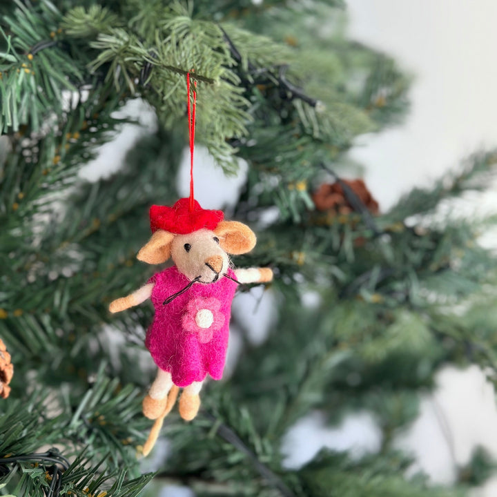 Felt Christmas Ornaments Set of 2 - Little Sister &amp; Little Brother Mice