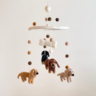 Felt Dachshund Dog Baby Mobile