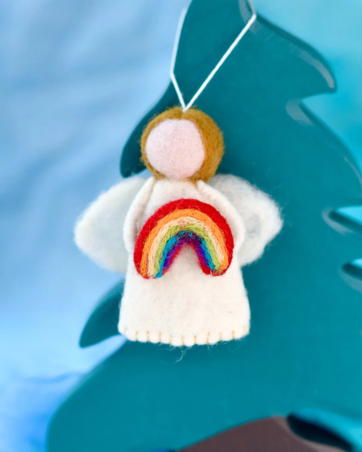 Pre-Order Felt Waldorf Diversity Angel with Rainbow, Light Brown Hair (Ships in November)