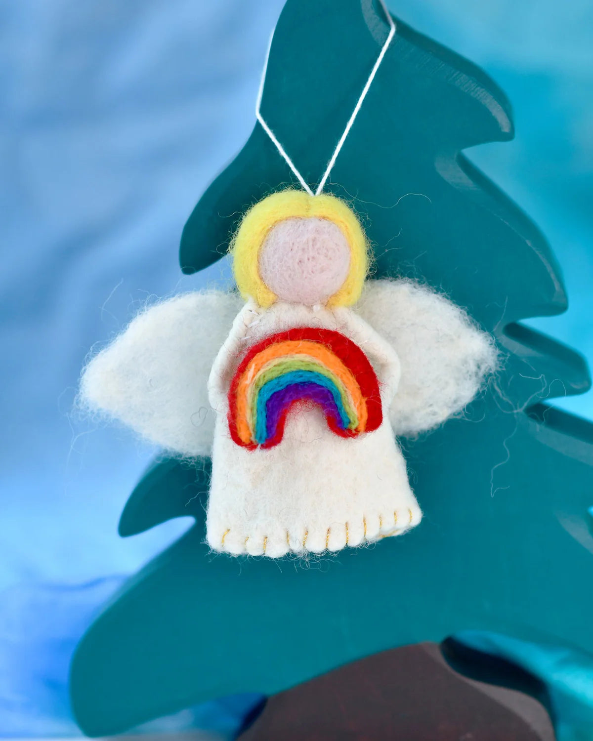 Pre-Order Felt Waldorf Diversity Angel with Rainbow, Blonde Hair (Ships in November)