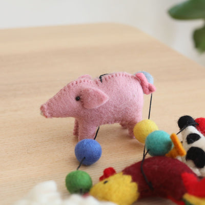 Felt Farm Animal Garland