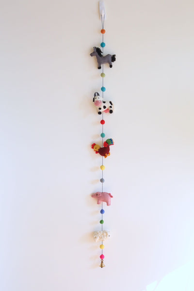 Felt Farm Animal Garland