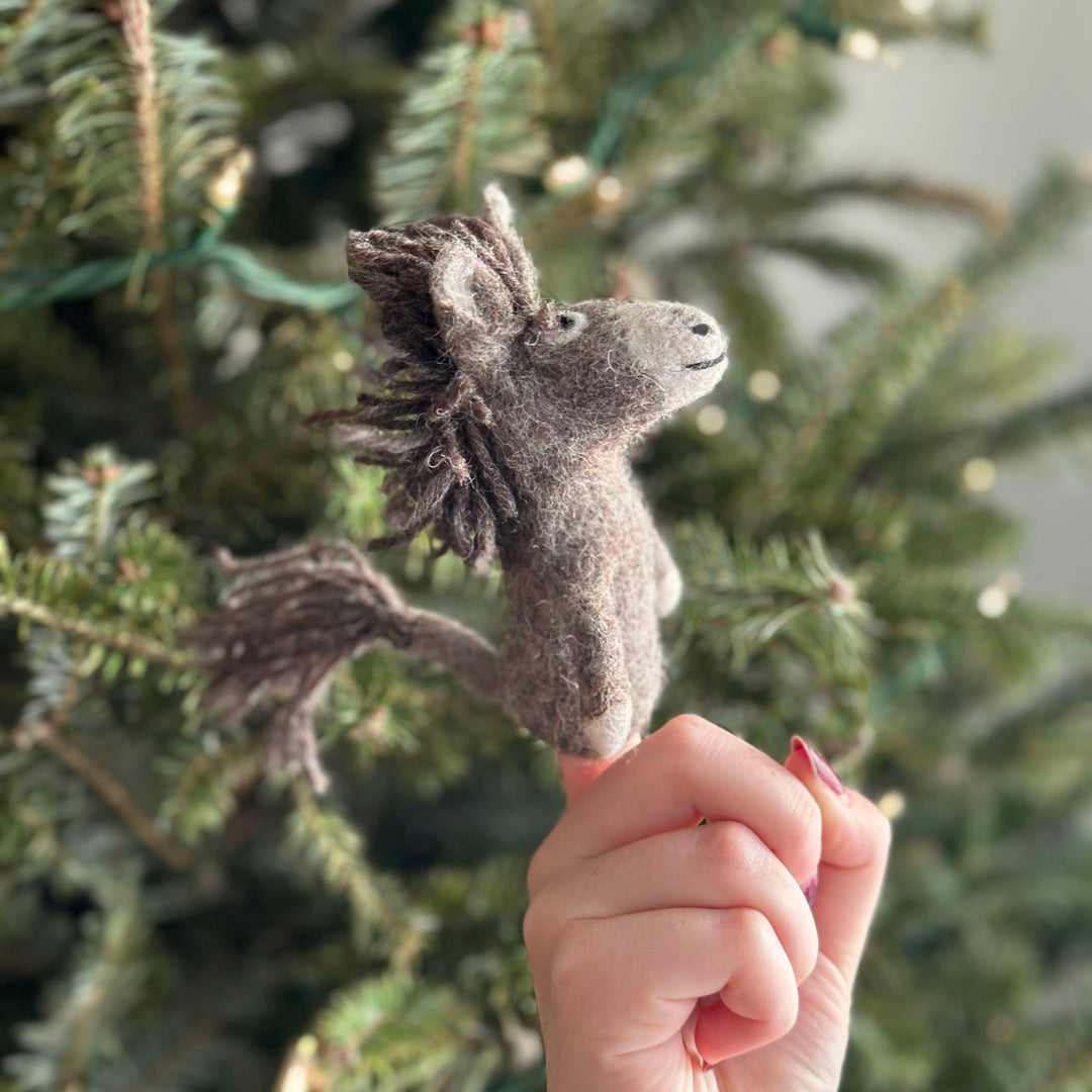 Felt Finger Puppet - Donkey
