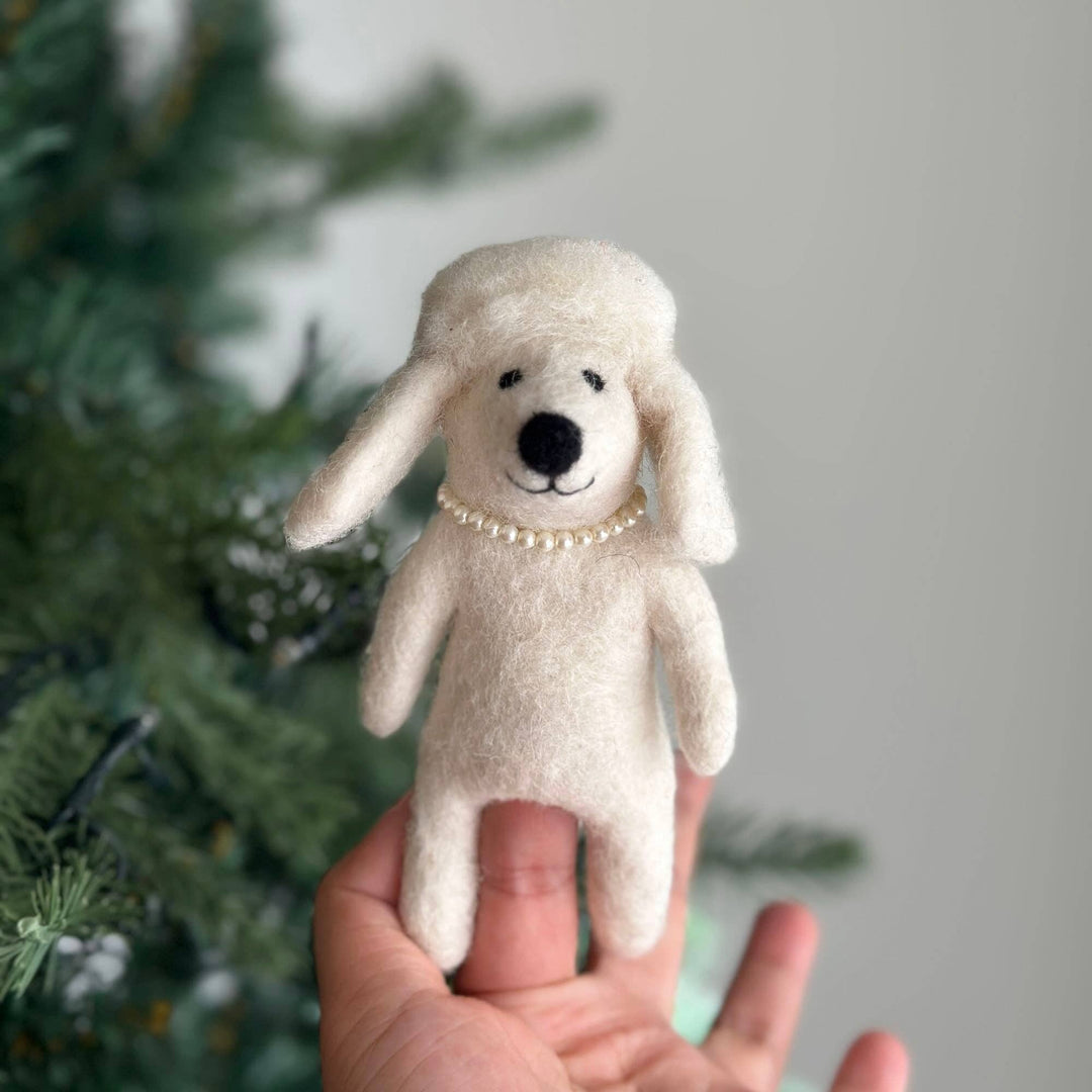 Felt Finger Puppet: Poodle Dog