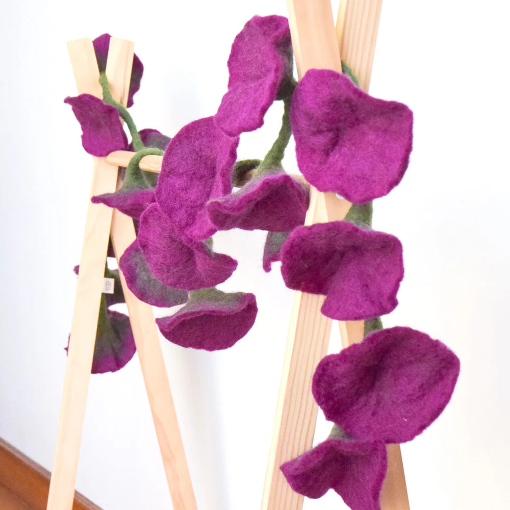 Pre-Order Felt Flower Garland, Violet (Ships mid-October)