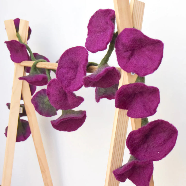 Felt Flower Garland, Violet