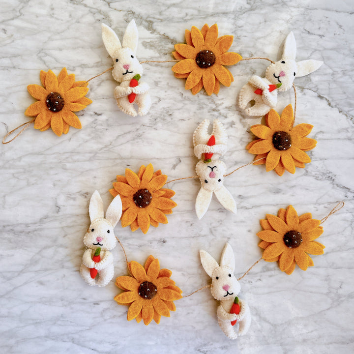 Felt Garland - Bunny &amp; Sunflower