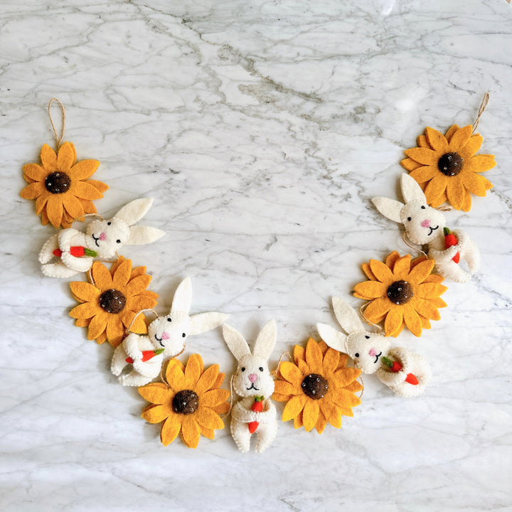 Felt Garland - Bunny &amp; Sunflower