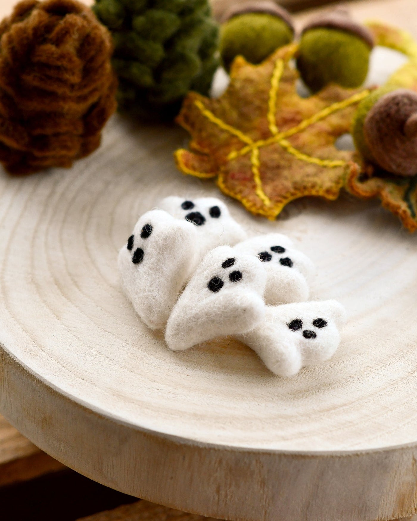 Felt Halloween Spooky Ghosts Loose Parts, Set of 5