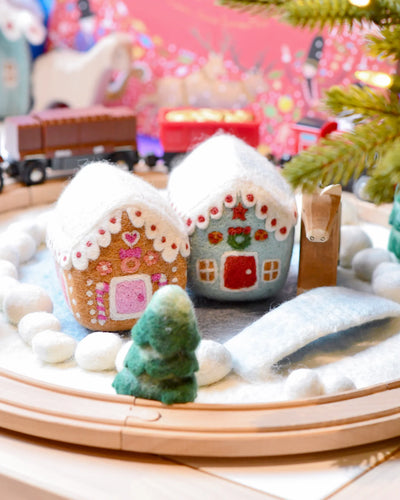 Pre-Order Felt Blue Gingerbread House (Ships in November)