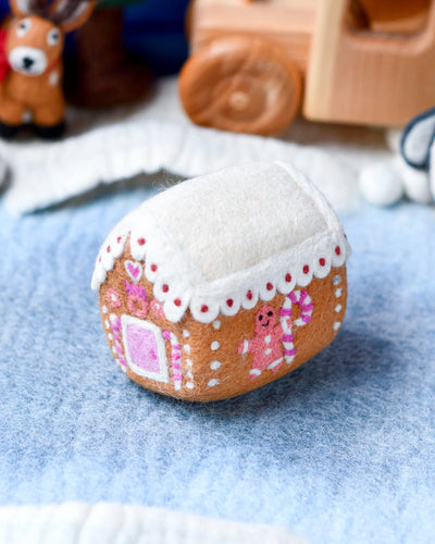 Pre-Order Felt Pink Gingerbread House (Ships in November)