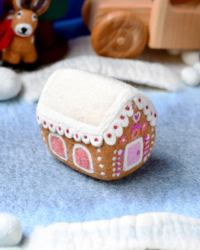 Pre-Order Felt Pink Gingerbread House (Ships in November)