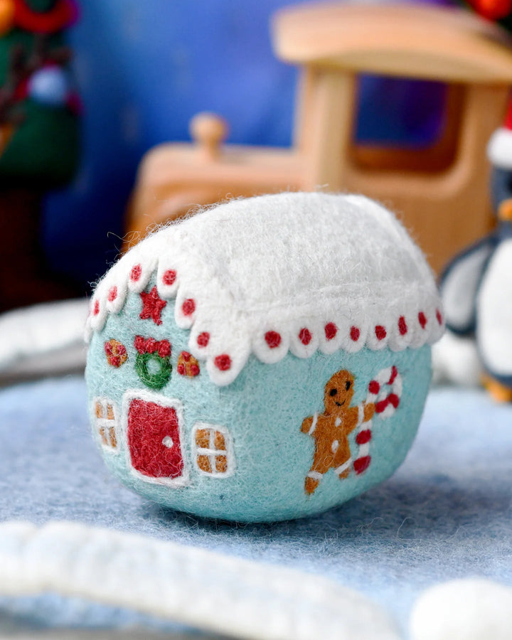 Sale Felt Blue Gingerbread House