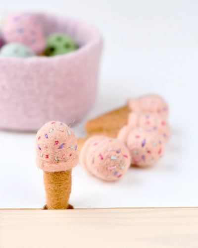 Pre-Order Felt Ice Cream, Peach with Sprinkles (Ships in November)