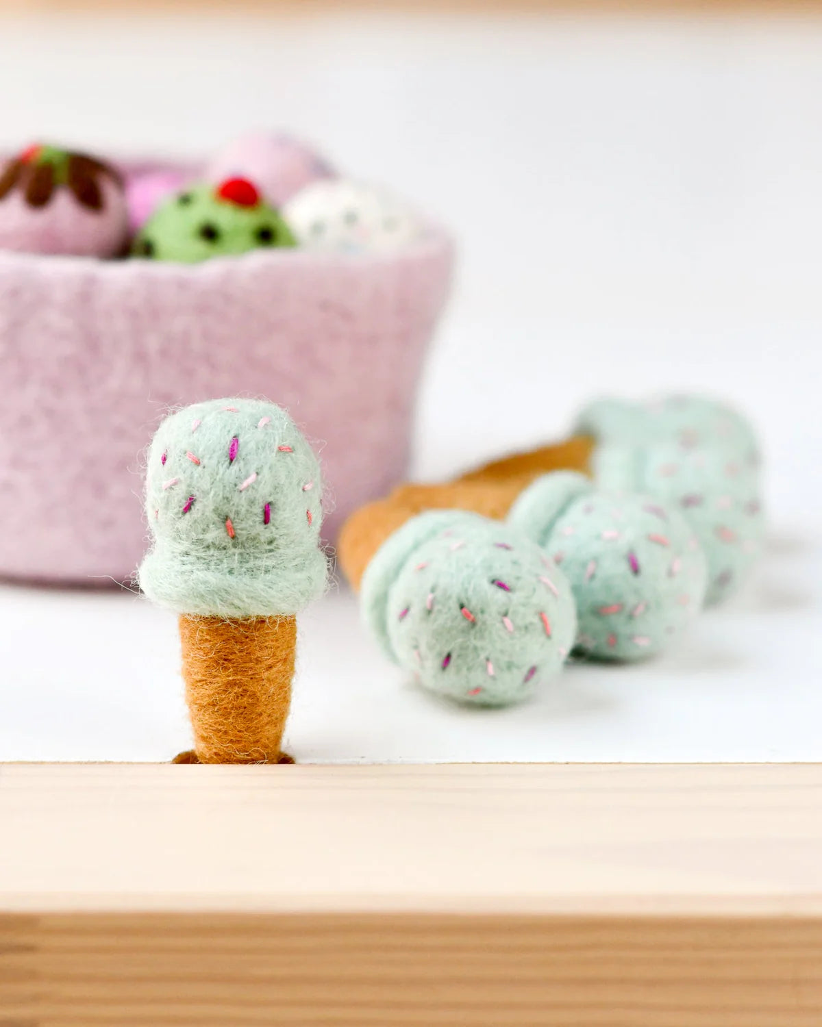 Pre-Order Felt Ice Cream, Cotton Candy Flavor with Sprinkles (Ships in November)