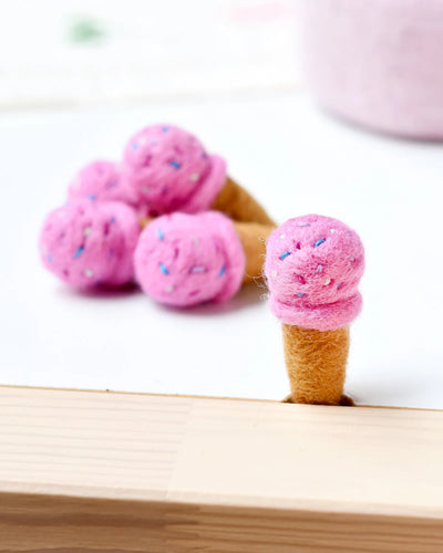 Pre-Order Felt Ice Cream, Raspberry with Sprinkles (Ships in November)