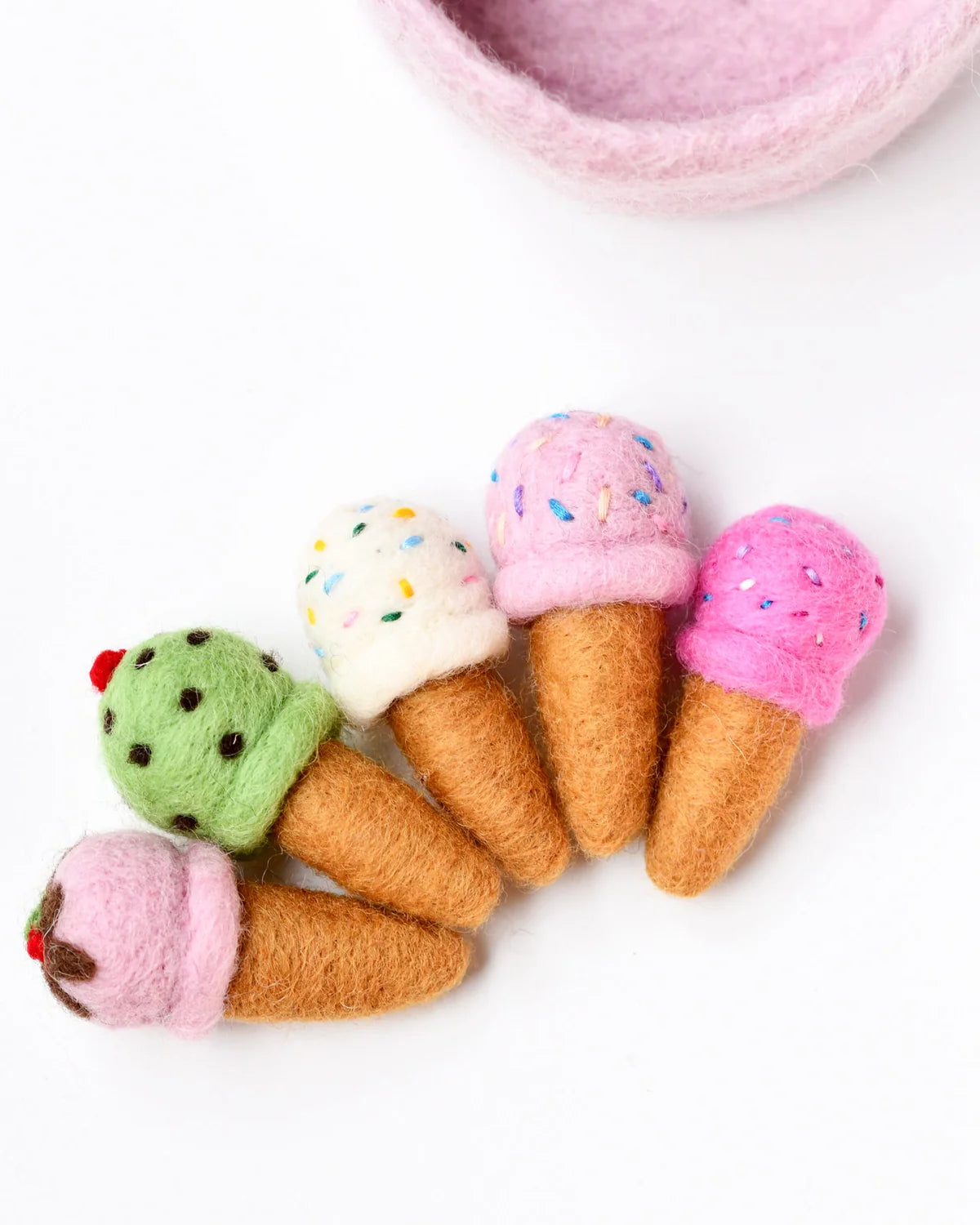 Pre-Order Felt Ice Cream, Strawberry with Chocolate Sauce (Ships in November)