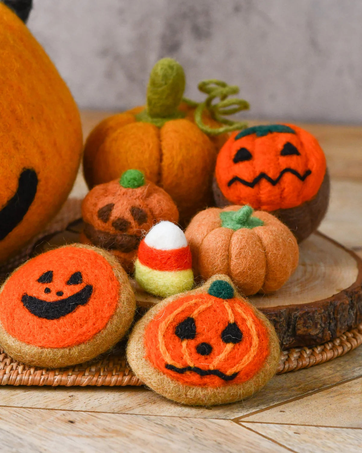 Felt Orange Jack 'O Lantern Cookie