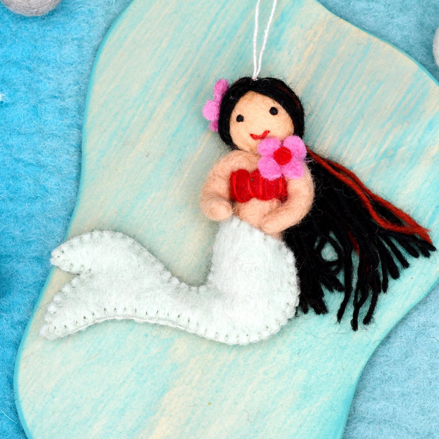 Pre-Order Felt Little Mermaid Hanging, White Tail (Ships in November)