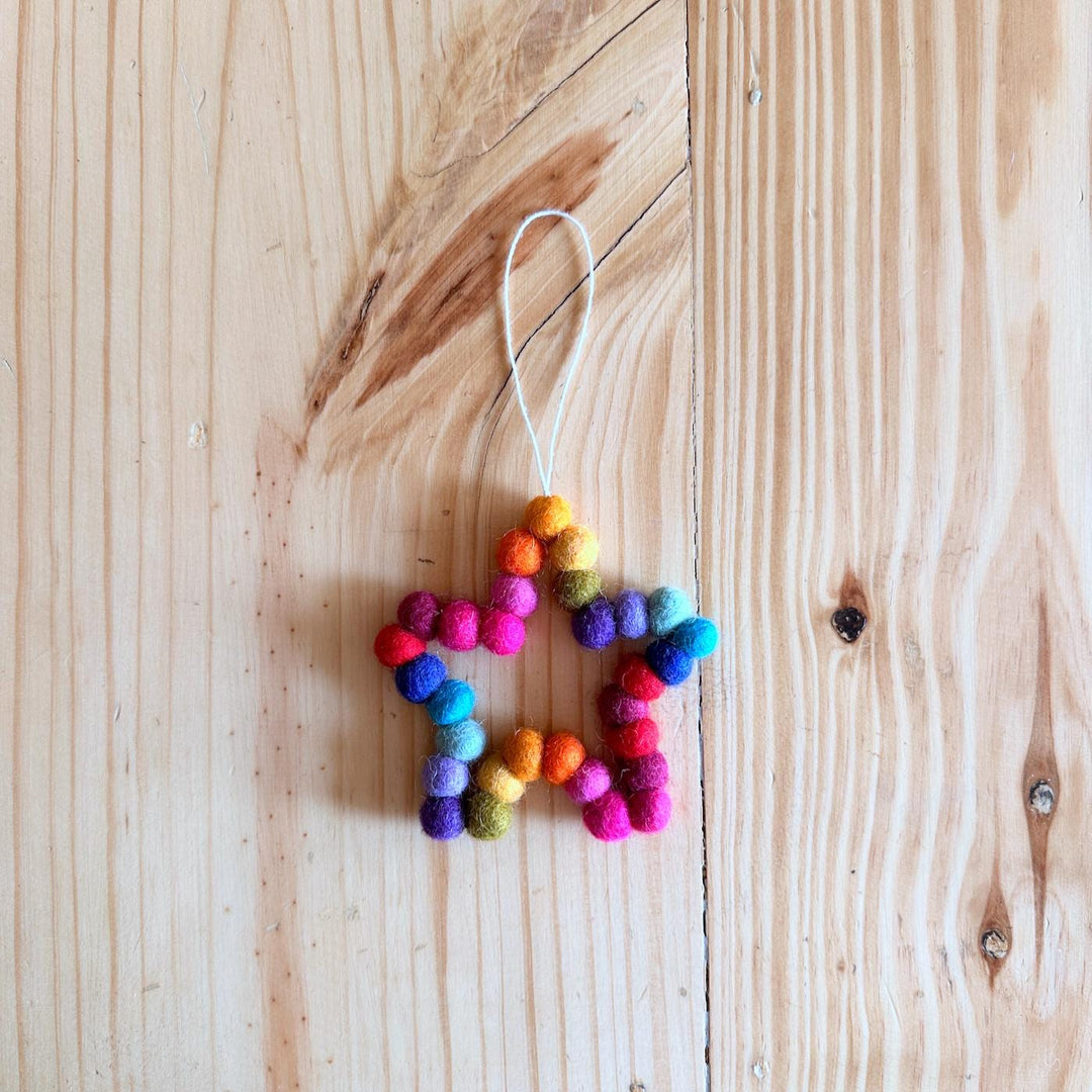 Felt Mini Pompom Love Wreath Ornament