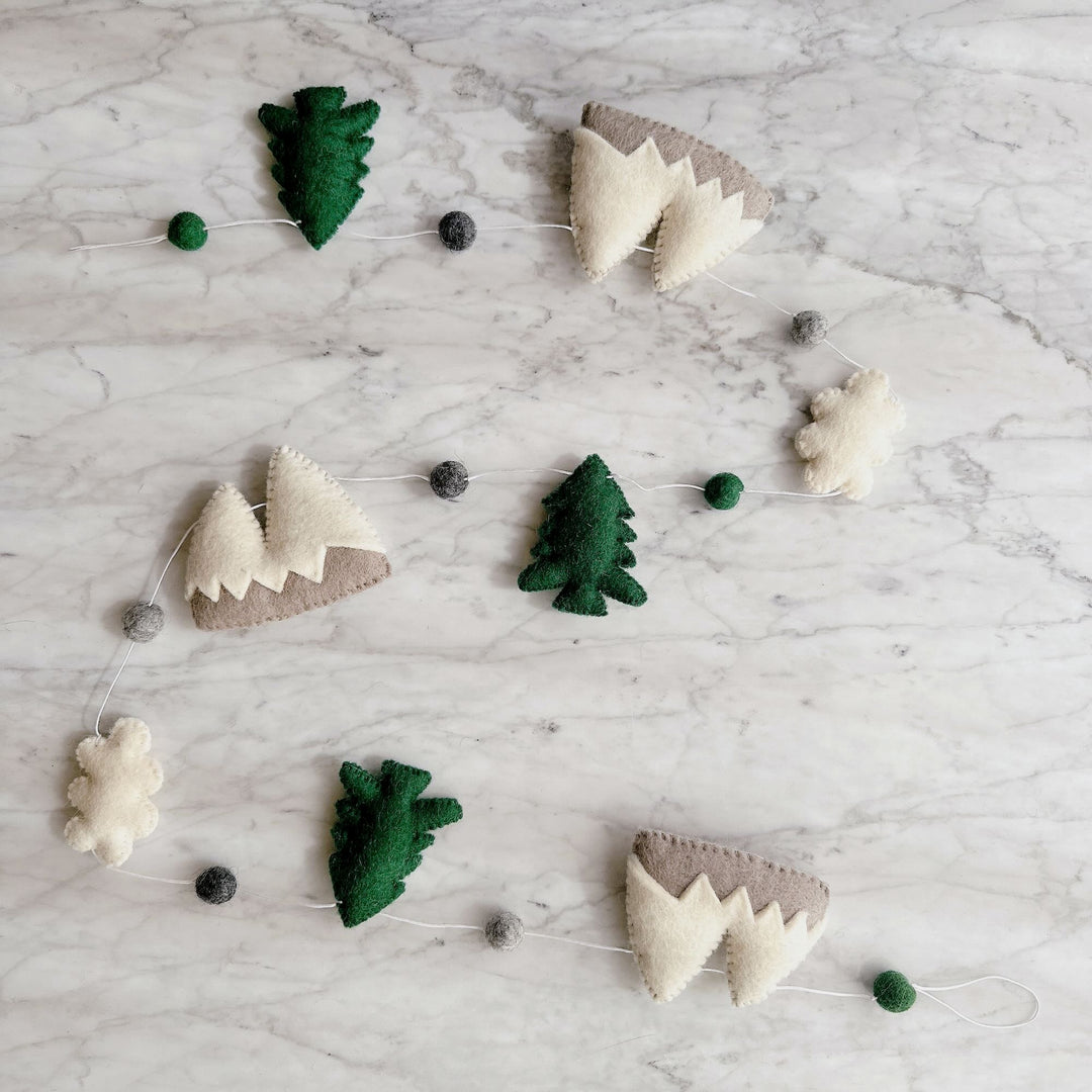 Felt Mountain &amp; Cloud Garland