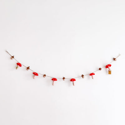 Felt Mushroom and Acorn Garland
