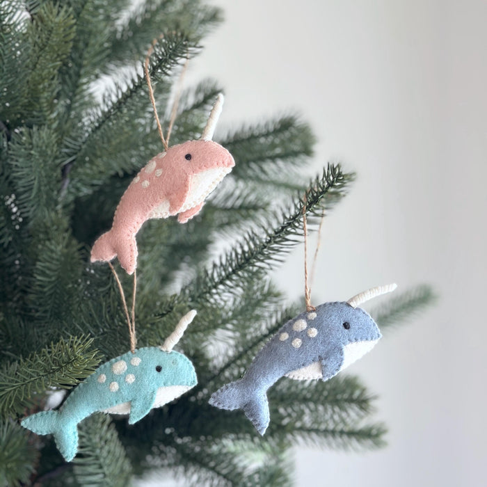 Felt Narwhal Ornament