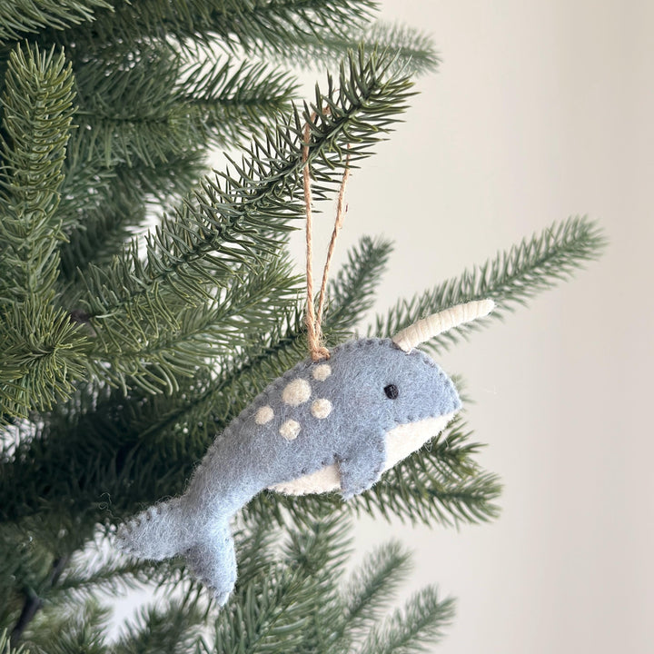 Felt Narwhal Ornament