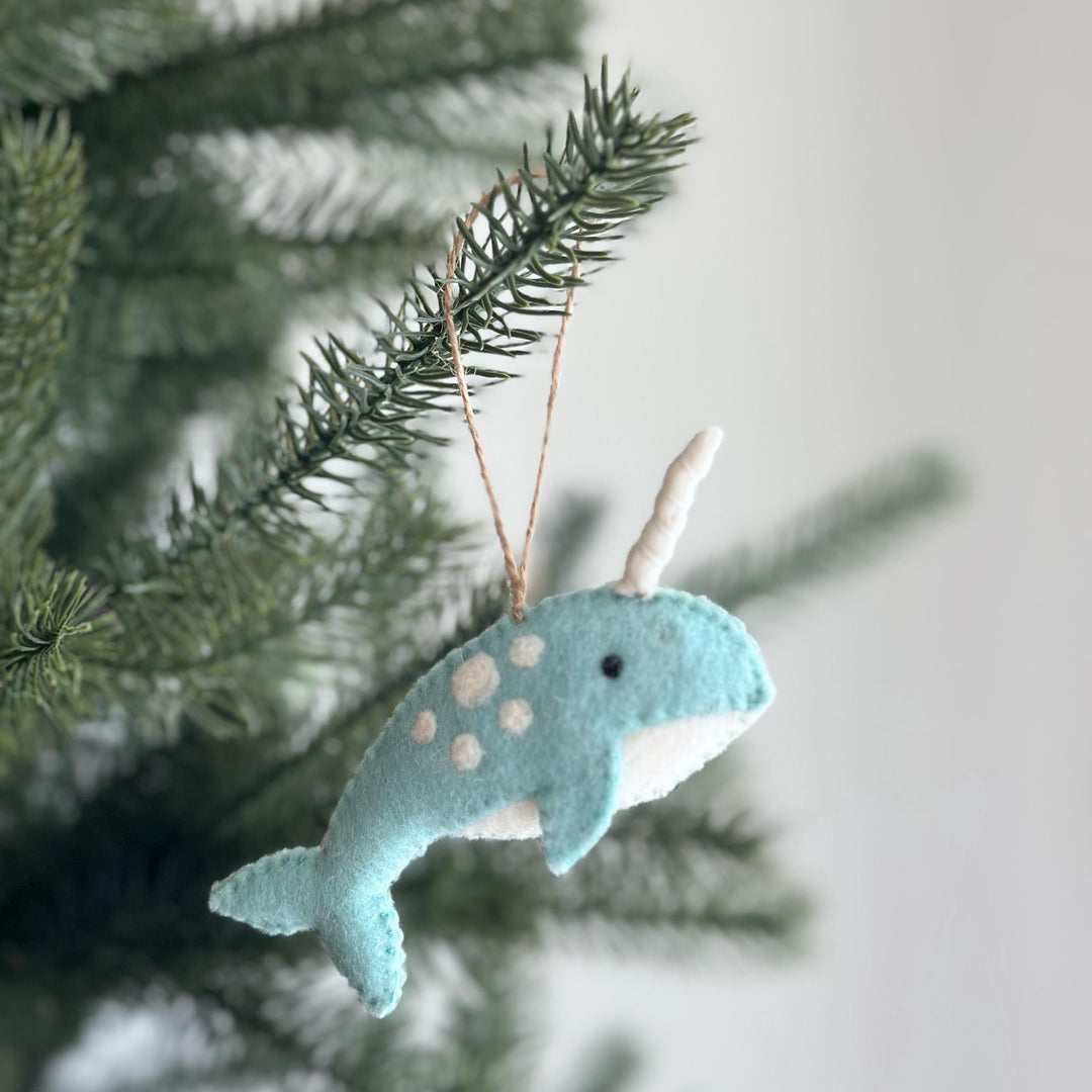 Felt Narwhal Ornament