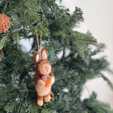 Felt Ornament - Bunny Holding A Heart, a wool felt ornament by Ganapati Crafts Co., needle-felted and hand-stitched in Nepal (view 6) · view 6