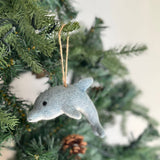 Felt Ornament - Dolphin, a wool felt ornament by Ganapati Crafts Co., needle-felted and hand-stitched in Nepal (view 3) · view 3