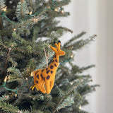 Felt Ornament - Giraffe, a wool felt ornament by Ganapati Crafts Co., needle-felted and hand-stitched in Nepal (view 2) · view 2