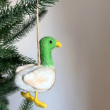 Felt Ornament - Mallard Duck, a wool felt ornament by Ganapati Crafts Co., needle-felted and hand-stitched in Nepal · view 1