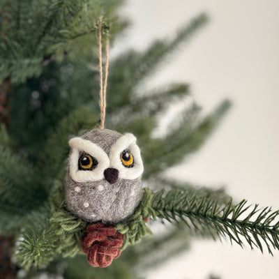 Felt Ornament - Needle Felted Owl