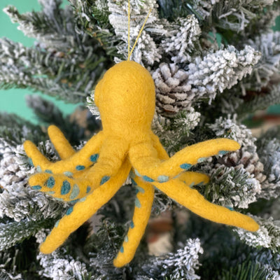 Felt Ornament - Octopus / Yellow