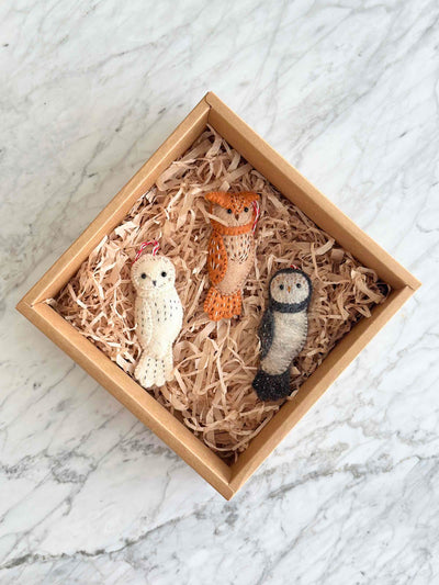 Felt Ornament - Owl Family