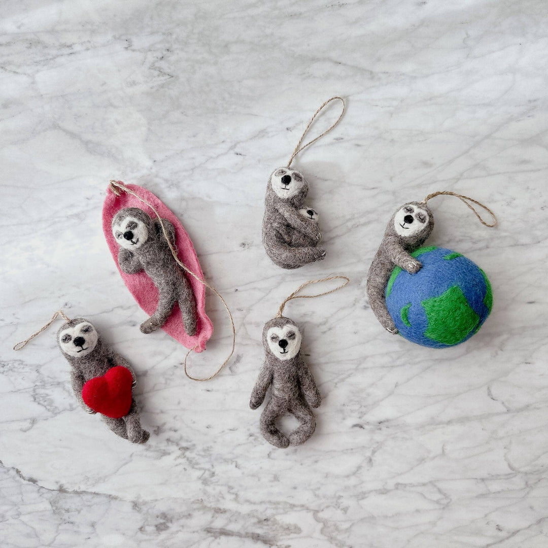 Felt Ornament - Sloth on Hammock