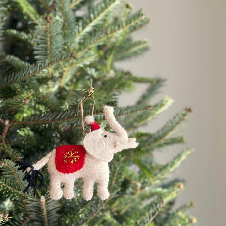 Felt Ornament - White Elephant