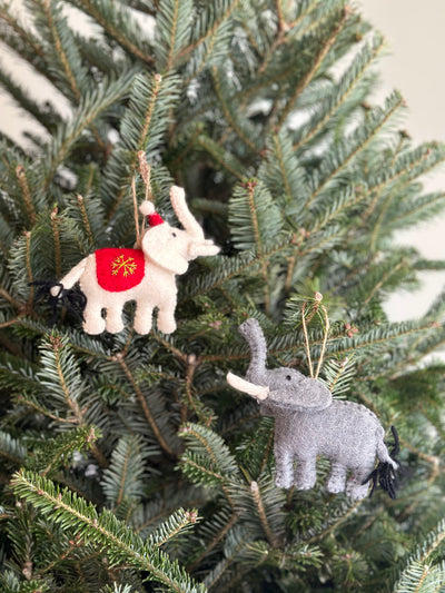 Felt Ornament - White Elephant