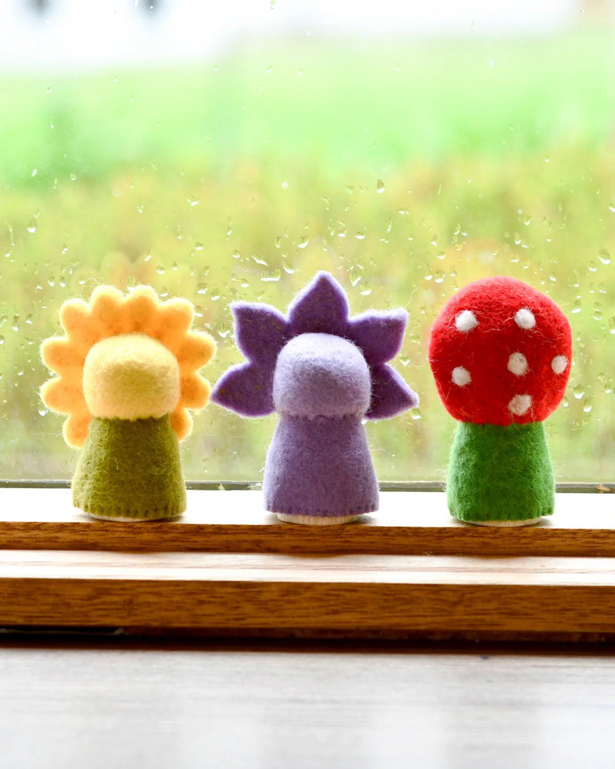 Pre-Order Floral Peg Dolls Set, Sunflower, Iris and Toadstool (Ships in November)