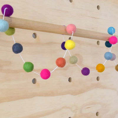 Colorful Pompom Felt Ball Garland