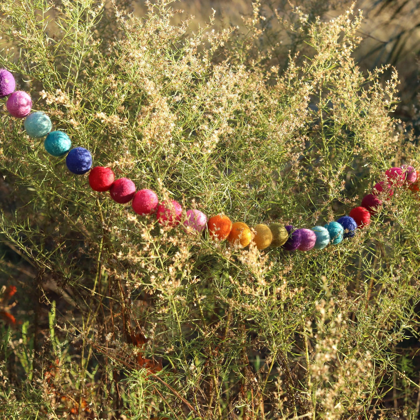 Felt Rainbow Pompom Ball Garland