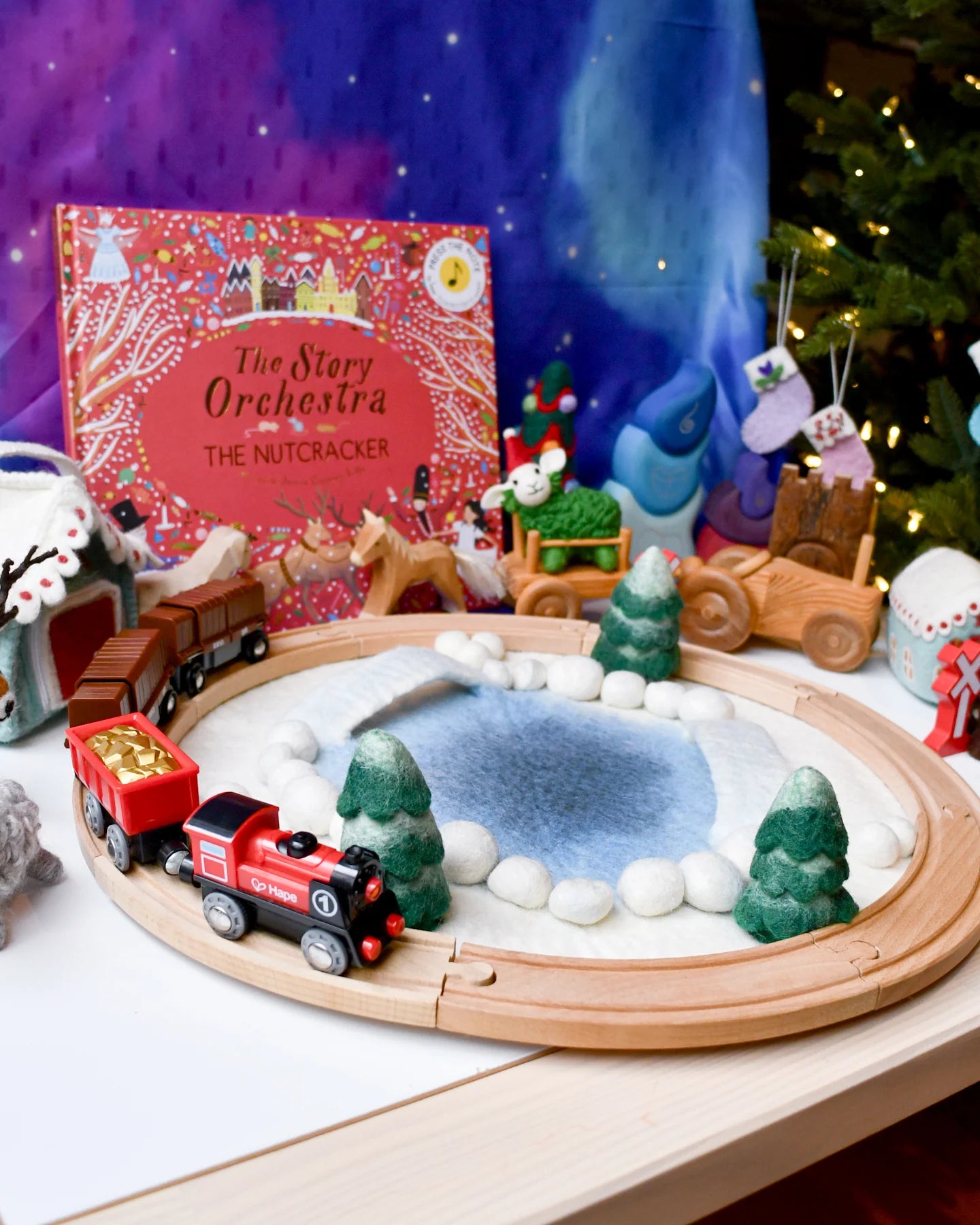 Felt Snow Ice Rink Round Play Mat Playscape – My Toy Wagon