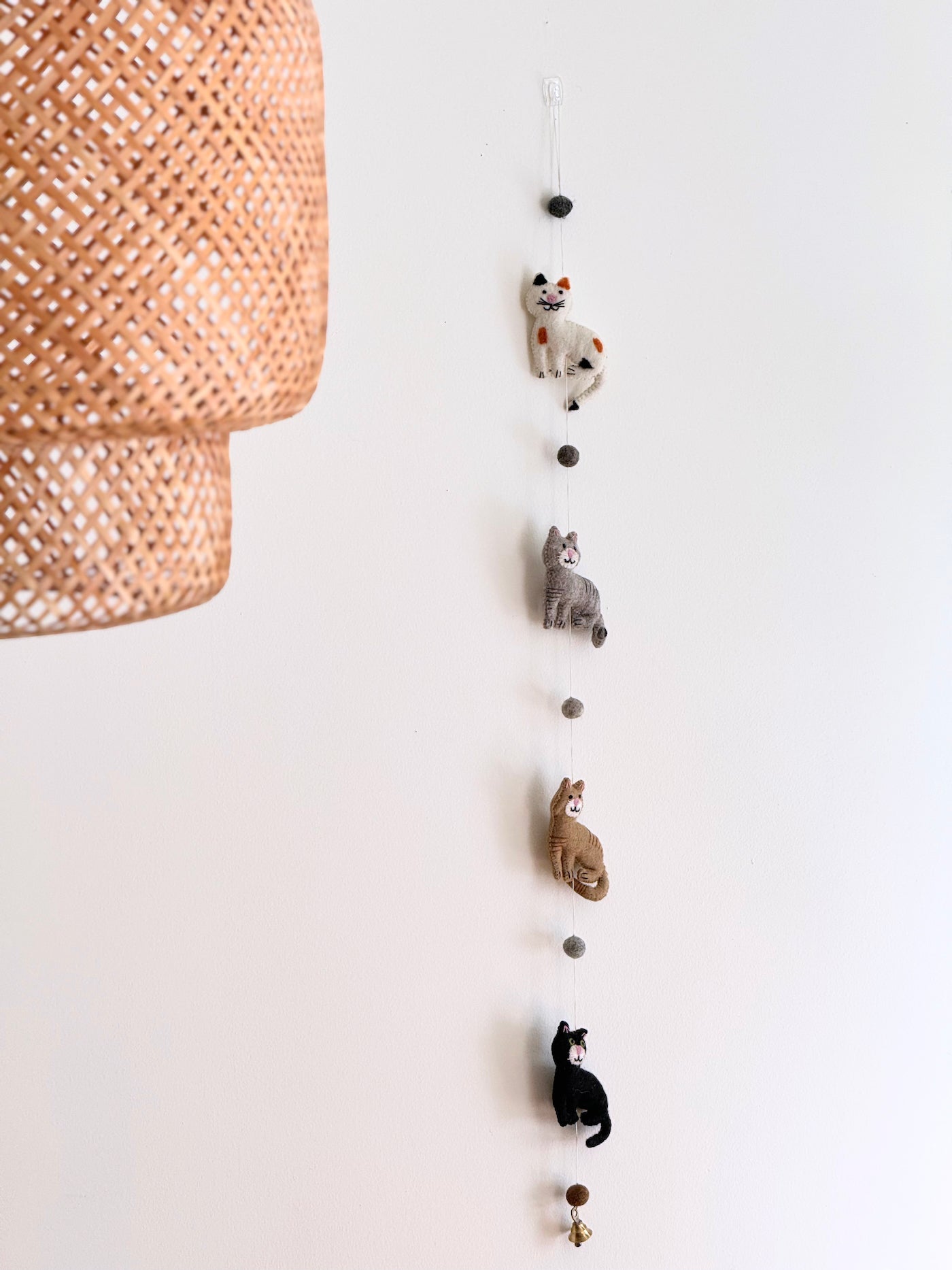 Felt Stitched Cat Garland