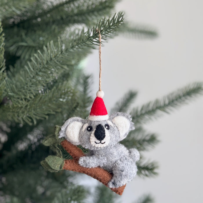 Felt Stitched Koala with Baby Ornament