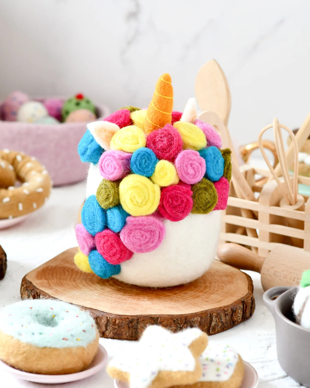 Sale Felt Unicorn Cake in Bright Colors