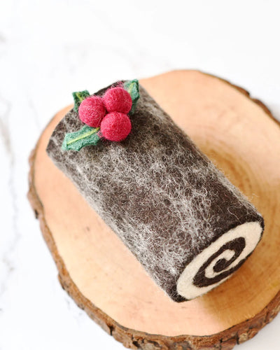 Pre-Order Felt Christmas Yule Log Cake (Ships in November)