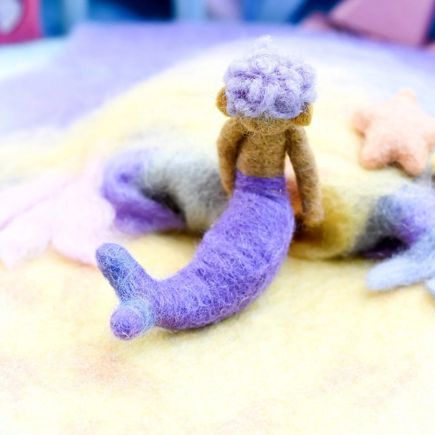 Felt Waldorf Merman, Purple Hair